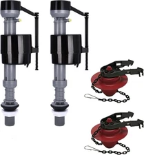 Toilet Tank Replacement Kit 2-Pack - Complete Parts: Universal Toilet Fill Valve