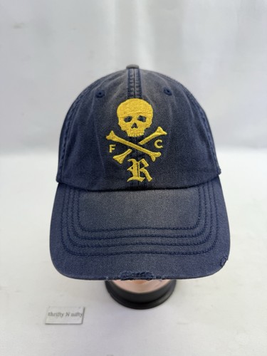 Ralph Lauren Rugby Hat/Cap FC Skull/Crossbones Distressed Navy Sz Medium Fitted
