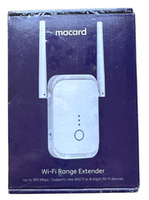 Macard N300 High Performance WiFi Range Extender - 300Mbps Wireless - White