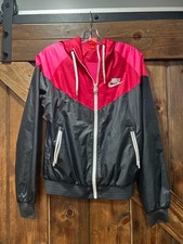 Womens Nike Windrunner Pink/Black Running Jacket Small Excellent Hooded
