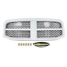 Bright White Black Front Bumper Grille For 2006-08 Ram 1500 2500 3500 Laramie Bright White Black Front Bumper Grille For 2006-08 Ram 1500 2500 3500 Laramie