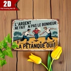 2D Flat, 1pc Vintage French Petanque Tin Metal Signs Home Décor Wall Art 2D