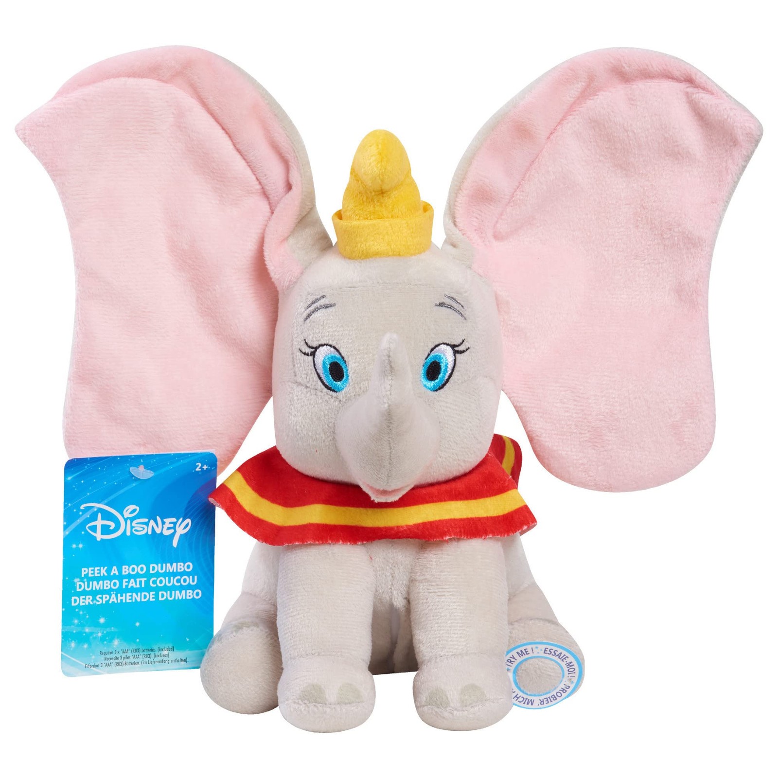 Disney Peek-A-Boo Dumbo Interactive Plush, Officially Licensed Kids Toys for