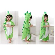 100 Cotton Baby Bath Towel - Green Dinosaur