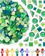 FIVEIZERO 420g Mosaic Tiles for Crafts - 280Pcs Glass 0.5 x inches, Green