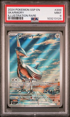 2024 POKEMON SSP EN-SURGING SPARKS ILLUSTRATION RARE #209 SKARMORY PSA 9