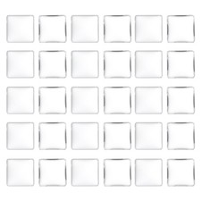 100 x Transparent Glass Cabochons 15x15mm Square Glass Dome Tiles