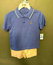 baby GAP 2-Piece 24M Shorts Set Blue Polo and Tan Shorts