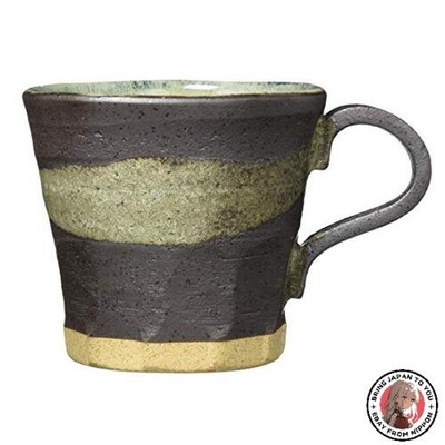 NEW Mino Ware Ceramic Coffee Mug with Ash Glaze Approx. 280ml Capacity Easy to