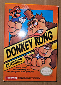 NES Donkey Kong Classics CIB Completo Sistema de Entretenimiento Nintendo Sello Ovalado