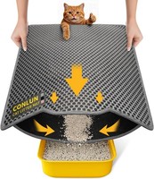 Katzenklo Matte 58X42Cm Waben Doppelschicht Urin Wasserdicht Rutschfest Grau