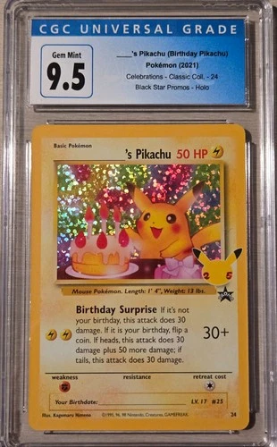 New ListingBirthday Pika ___'s Pikachu Celebrations Classic Collection CGC 9.5 Old Label