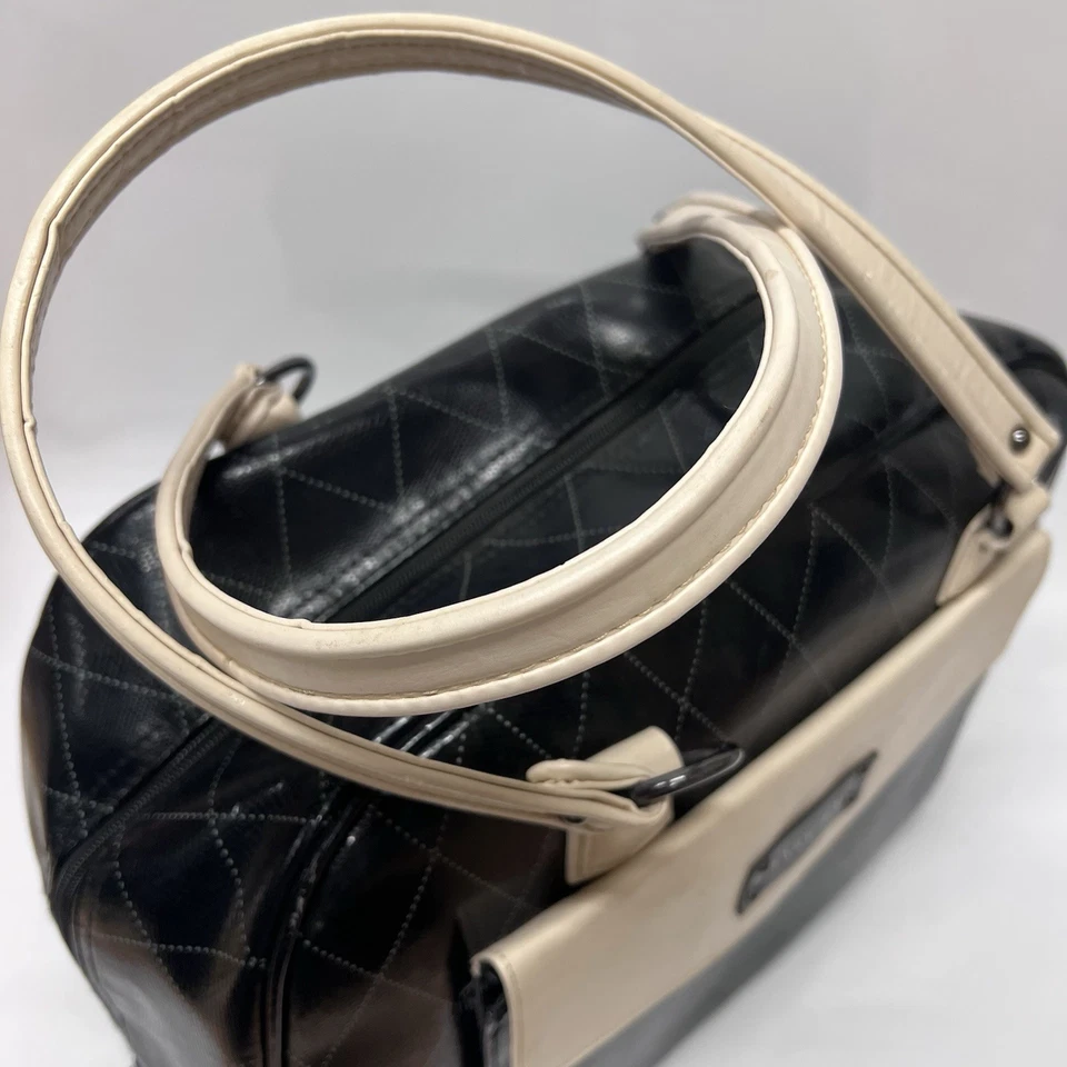 Mary Kay Quilted Black Faux Leather Carry On Travel Overnight Bag Luggage Purse - Image 3 of 4