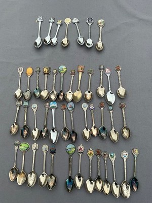 37 Vintage Silber Teller Sammler Löffel & 7 Metall Schottland Sammlerlöffel