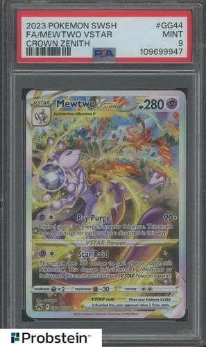 2023 Pokemon SWSH Crown Zenith #GG44 FA/ Mewtwo VSTAR PSA 9 MINT