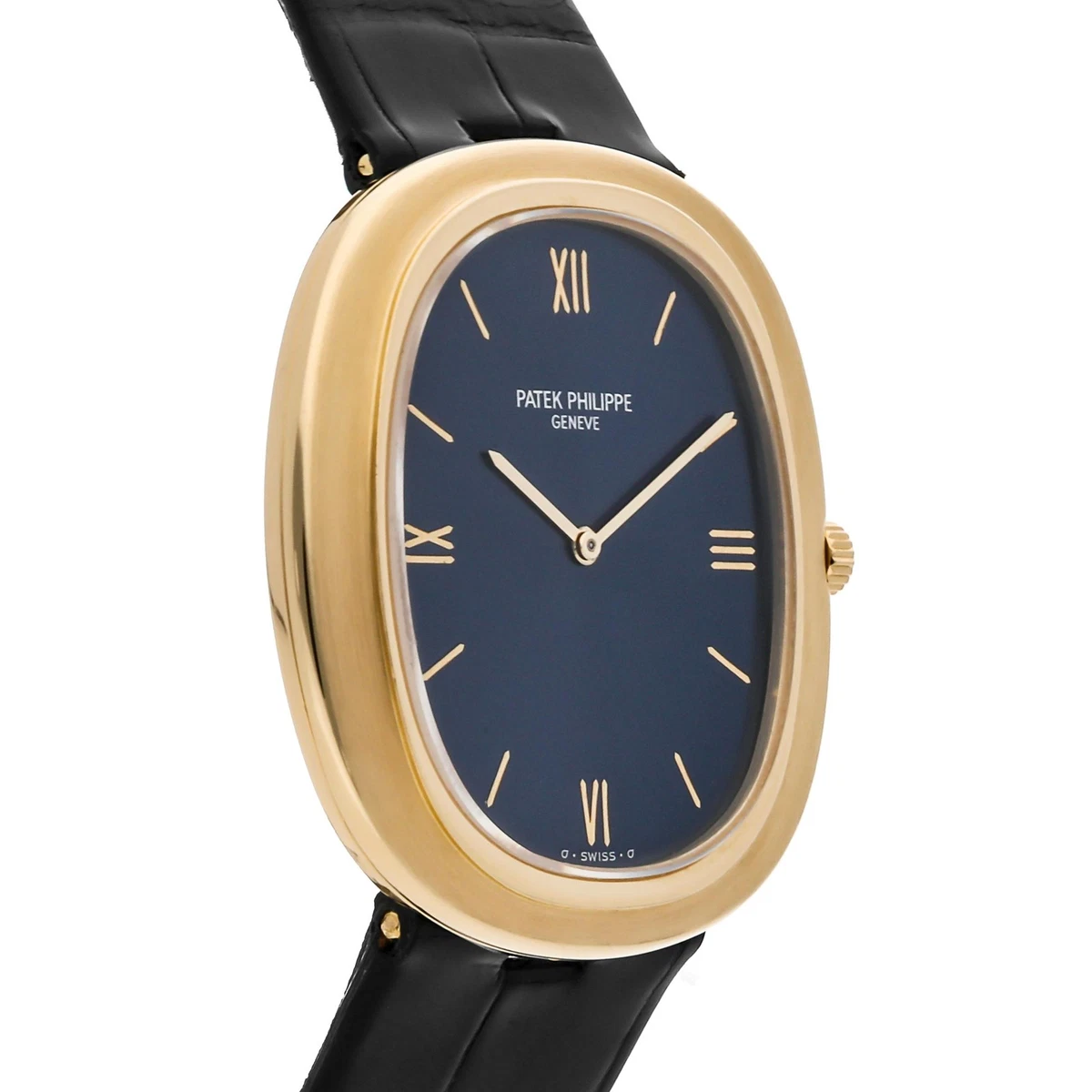Reloj Patek Philippe Grand Ellipse Dorado Automático Esfera Azul Ovalado 3589J-200
