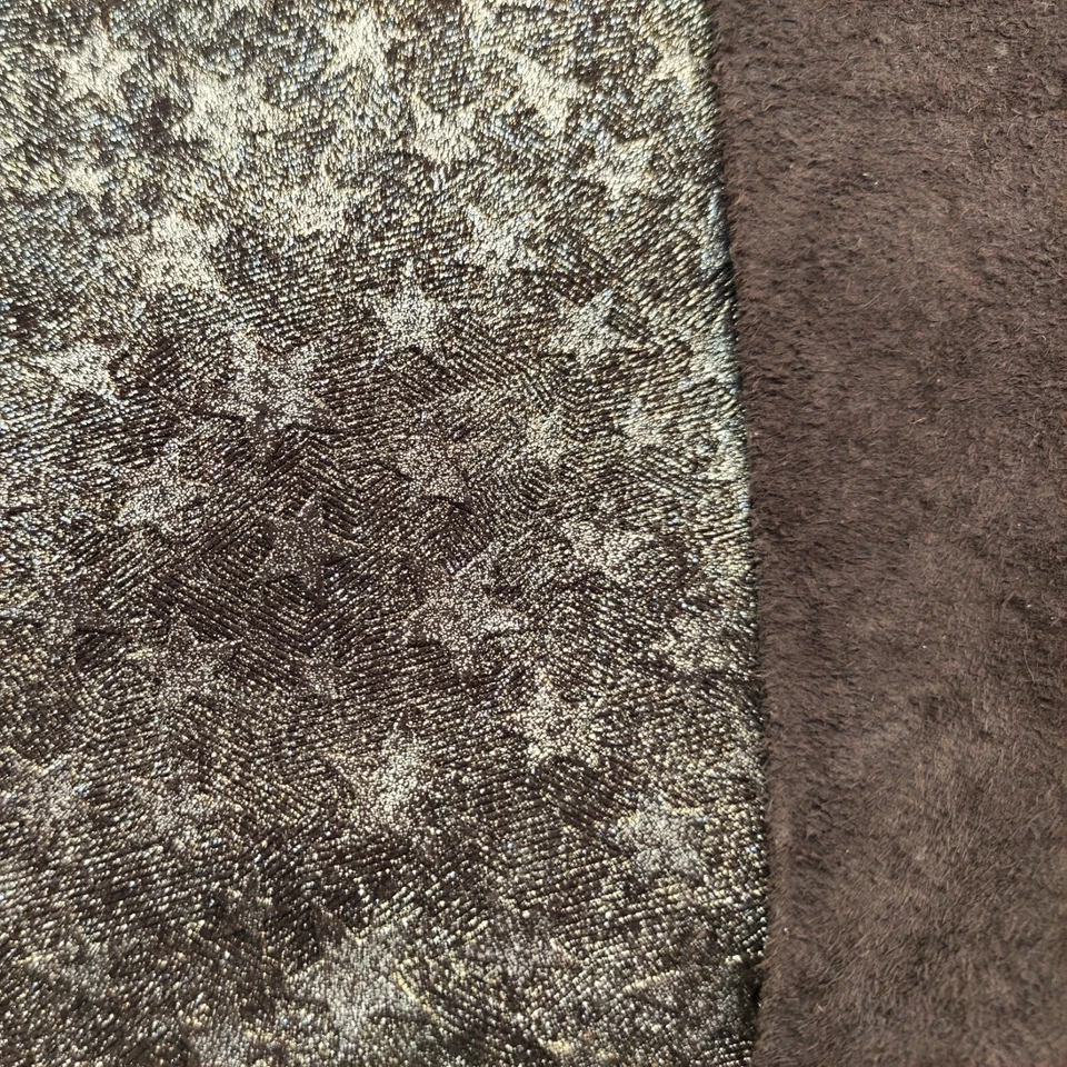 Bronze metallic star embossed luxury suede textured italian calf leather hides - Image 3 of 4