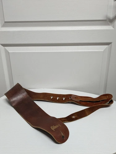 Vintage 1970's Gibson 3.5" Leather Guitar Strap Rare