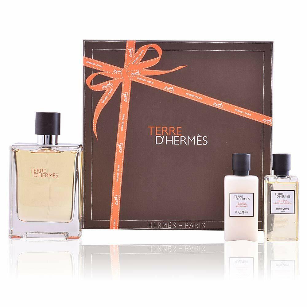 TERRE D'HERMES by Hermes 3 PIECE GIFT SET - 3.3 OZ EAU DE TOILETTE