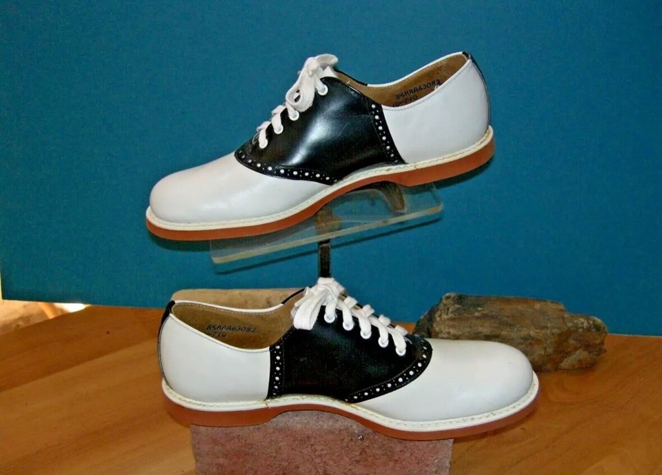 Authentic 70s Vintage Black White Spalding Saddle Shoes Sz 8.5AAA eBay