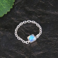 925 Sterling Silver Dainty Cuban Opal Ring Engagement Knuckle Ring Jewelry