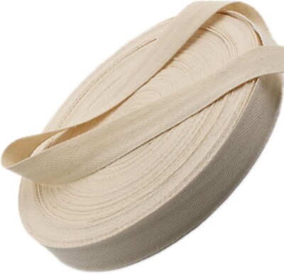 1/2 Inch Cotton Twill Tape Ribbon 55 Yard, Soft Natural Webbing Tape Roll