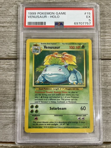 Graded PSA 5 1999 Pokemon Game - Venusaur - Holo