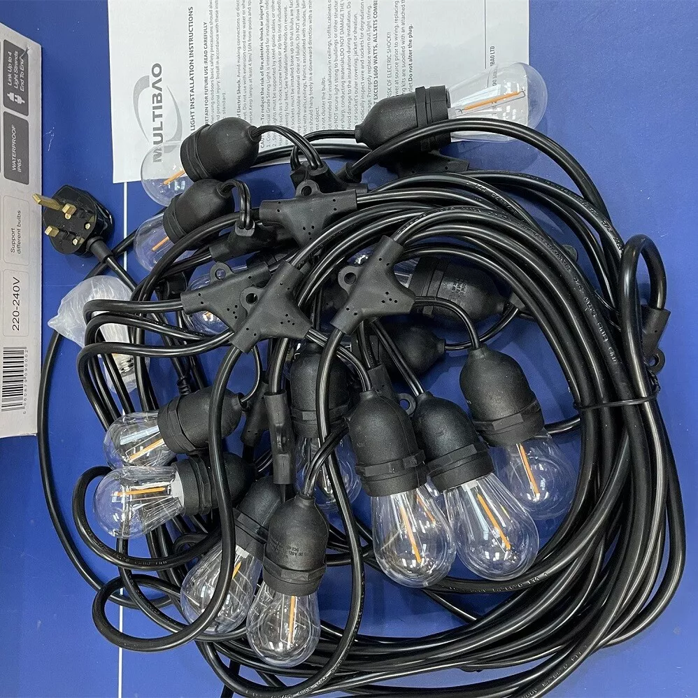 240v outdoor string lights outlet