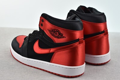 Jordan 1 Retro High Satin Bred Womens Size 11.5 FD4810-061 Black