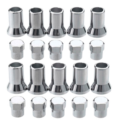 10 TR413 Chrome Car Truck Tire Wheel Tyre valve Stem Hex Caps w/ Sleeves US##