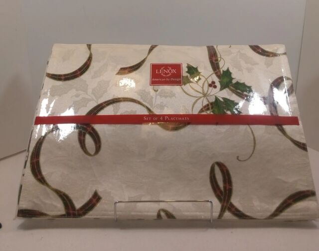 Set 4 LENOX American by Design Holiday Nouveau Christmas Placemats NEW n Package