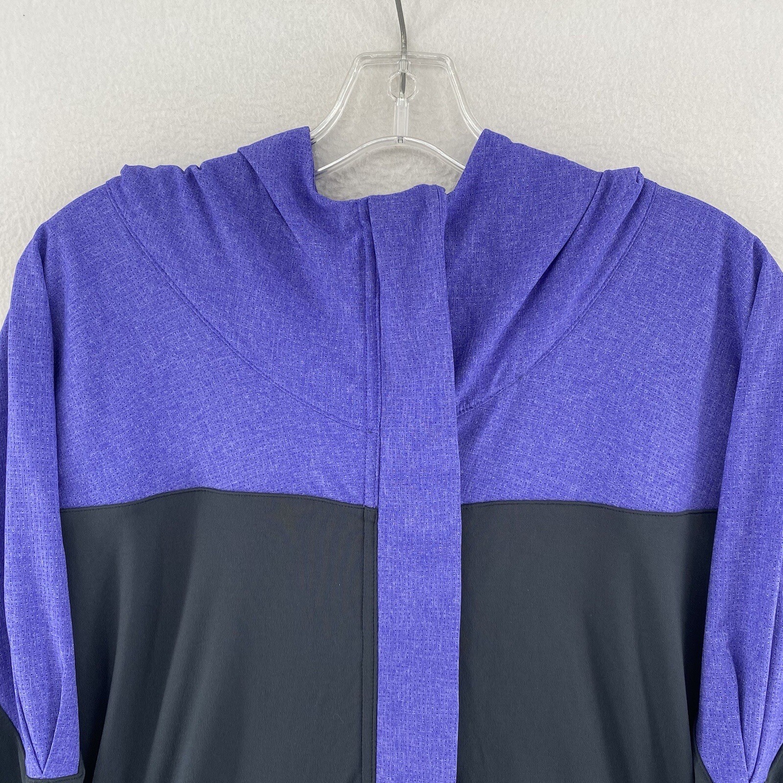 Adidas Womens Woven Long Sleeve Hooded Full Zip Jacket Size L Purple Gray F94999 thumbnail 2