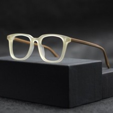 Vintage Frosted Square Eyeglass Frames Mixed-color Transparent Glasses Unisex