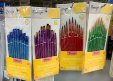 Bianyo Round Paint Brushes Flat Head Water Color Gouache Oil Paint Nylon Set Art