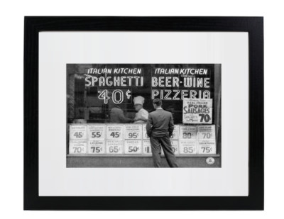1956 HELL'S KITCHEN Italian Restaurant with Prices Matted & Framed 11x14 Photo