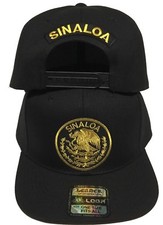 SINALOA MEXICO HAT 2 LOGOS FEDERAL SINALOA ATRAS HAT BLACK SNAPBACK