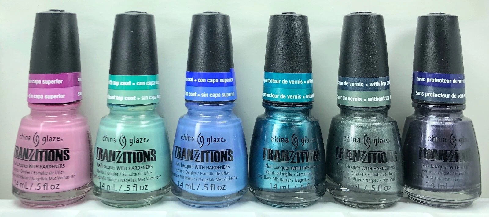 China Glaze Nail Polish Tranzitions Collection 6 Colors