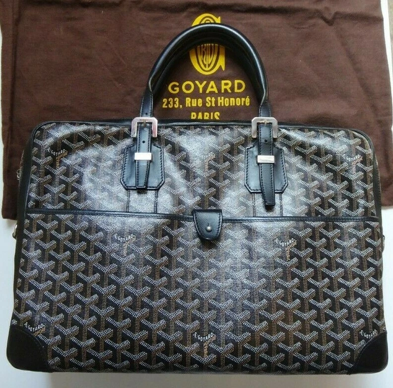 Goyard - AMBASSADE MM Document Case - Black with CUIR MM STRAP! 