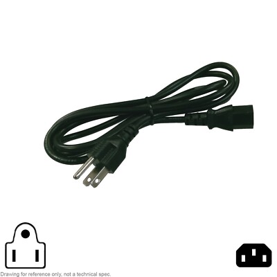 Cable AC Power Cord NEMA 5-15P IEC C13 Computer 6FT 18AWG LineTek LP-30B LS-13