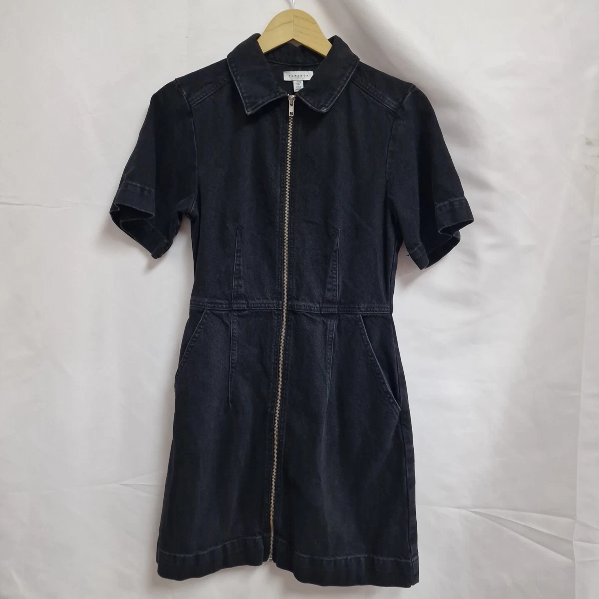 Topshop zip denim dress sale