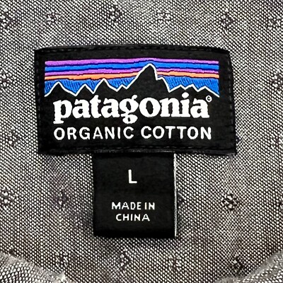 Patagonia Bluffside Shirt Mens L Gray Chambray Long Sleeve Organic