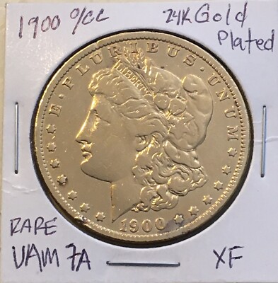 1900-O O/CC GOLD PLATED VAM 7A Morgan Silver Dollar $1 Rare Key