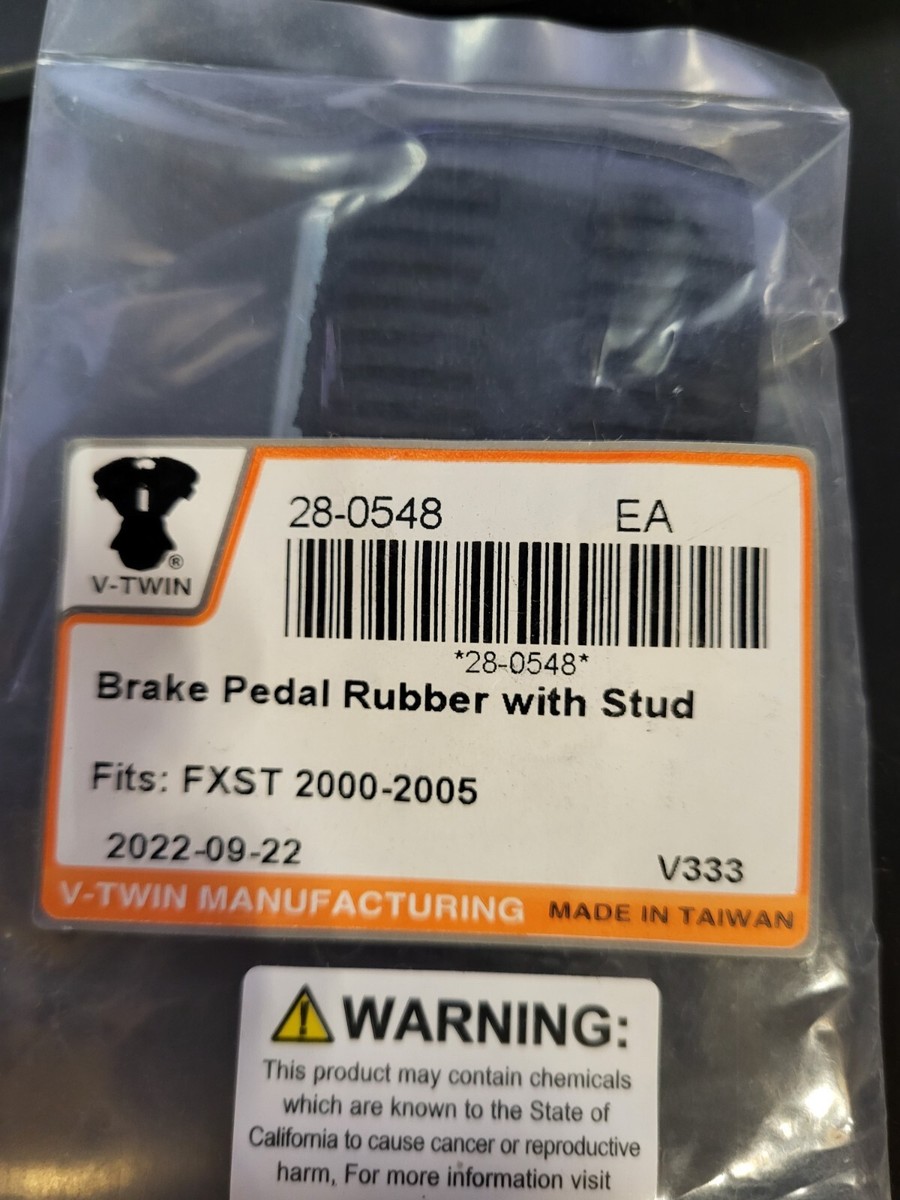 V-Twin 28-0548 Brake Pedal Rubber with Stud for Harley