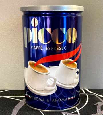 Vintage Tin, for PICCO Espresso Machine by Tchibo, 80s, 2 Languages,
