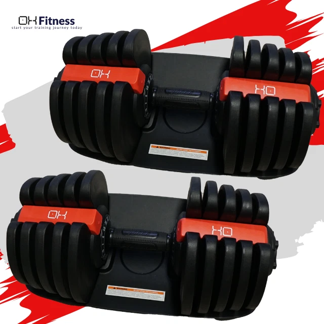 Adjustable Dumbbells Pair Steel Dumbbell Changeable X2 18KG 36KG