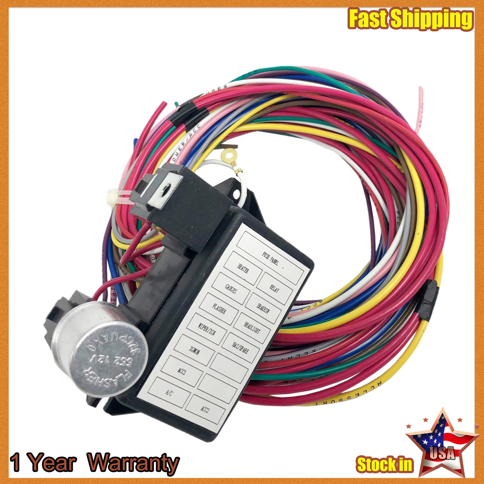 Universal 12 Circuit Wiring Harness Muscle Car Hot Rod Street Rod XL