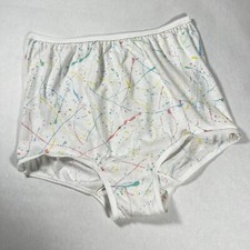 Vintage Carole Pastel Print Cotton Panties Roomy Size 8