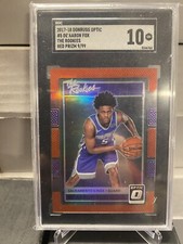 DE’AARON FOX 2017 DONRUSS OPTIC #5 THE ROOKIES RED #72/99 SGC 10 GEM MINT SP RC