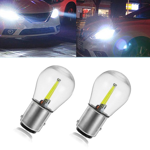 2Pc 1157 BA15D 12V White COB LED Car Reverse Backup Tail Brake Light Lamp Bulb- - Picture 12 of 12