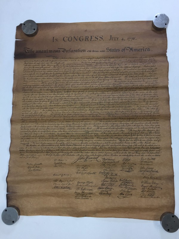 Declaration Of Independence Poster American History Aged Reproduction VTG Print